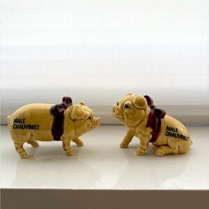 Norcrest Hand Decorated Male Chauvinist Pigs Salt and Pepper Shakers Set